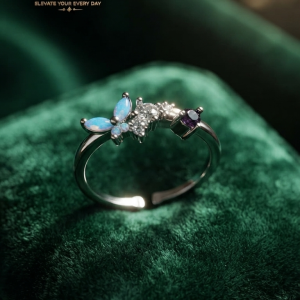 Diamond-Cut Crystal Cuff Ring
