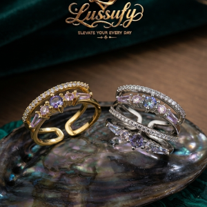 Premium Crystal Open Ring