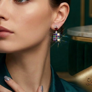 Rainbow Gemstone Drop Earrings