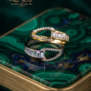 Premium Two-Tone Crystal Ring