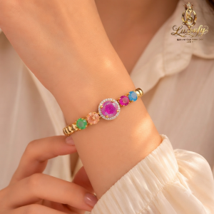 Rainbow Halo Chain Bracelet