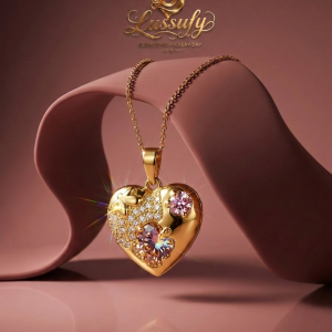 Pink Sparkle Heart Pendant